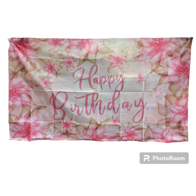 Pink Flowers HBD Banner