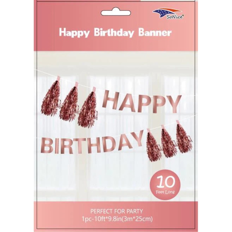 ROSE GOLD HAPPY BIRTHDAY BANNER