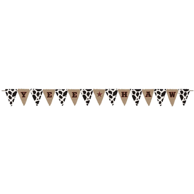 Yeehaw Burlap Banner