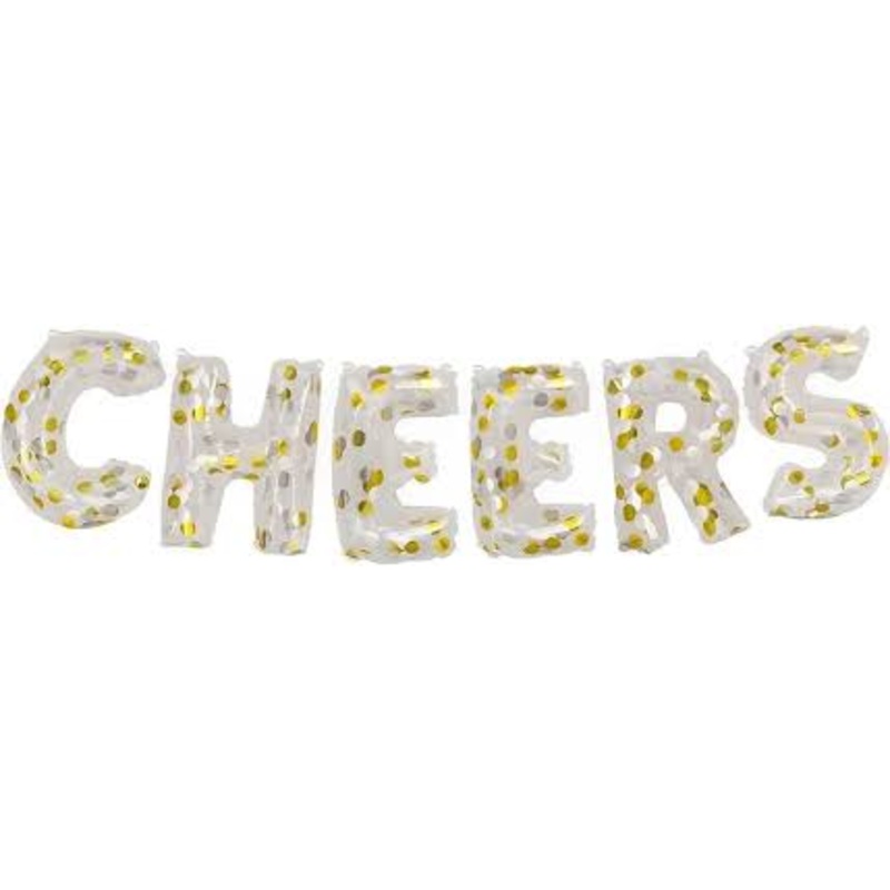 Cheers Confetti Balloon Banner