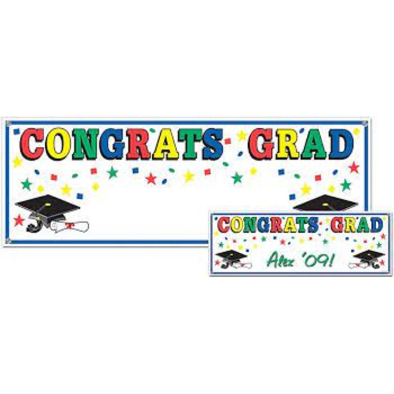 Congrats Grad Plastic Banner