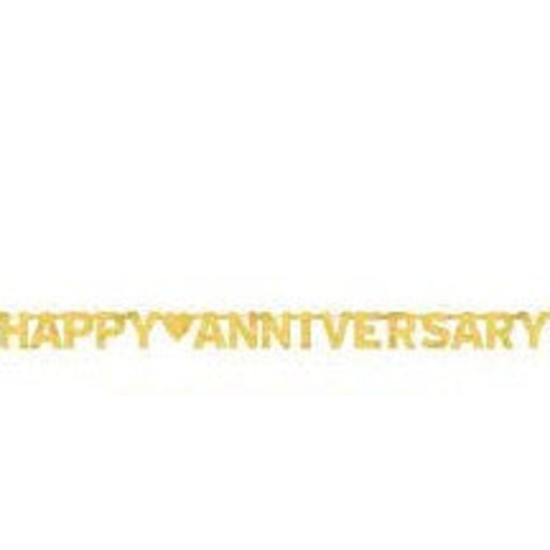 HAPPY ANNIVERSARY GOLD BANNER