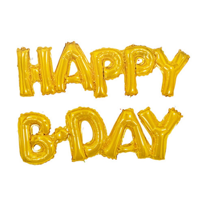 HAPPY BDAY Foil Banner - Golden