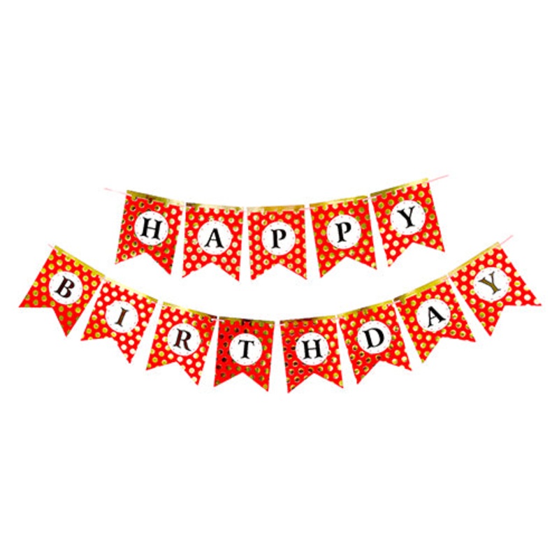 Happy Birthday Polka Wall Banner