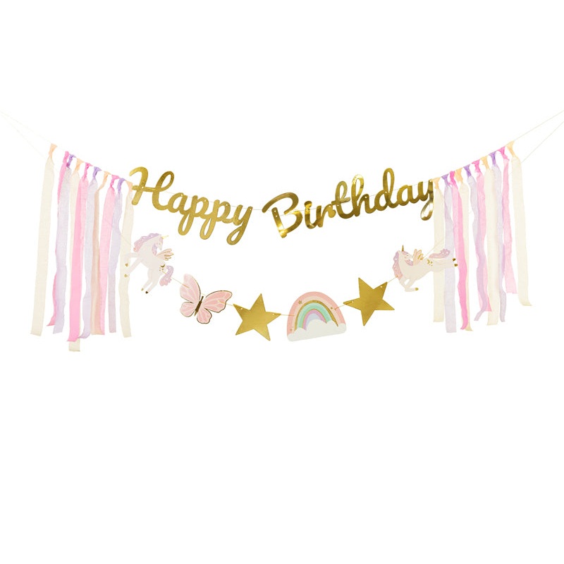 Happy Birthday Unicorns Banner
