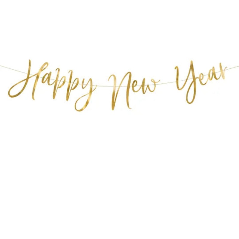 Happy New Year Gold Banner