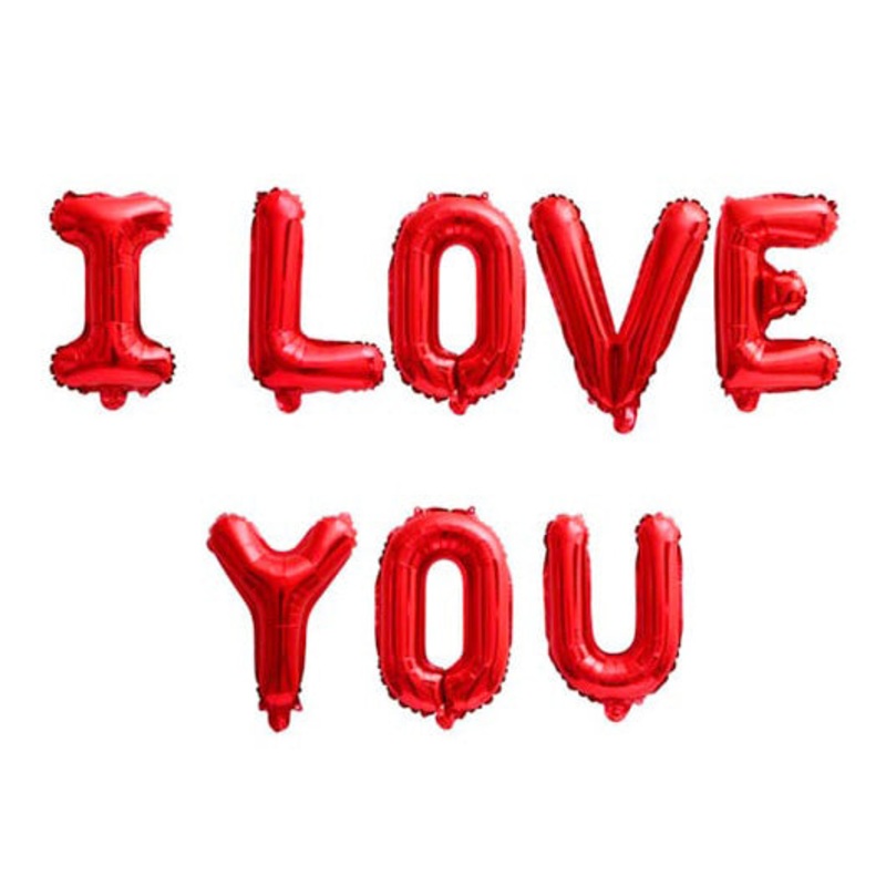 I LOVE YOU Red Foil Banner