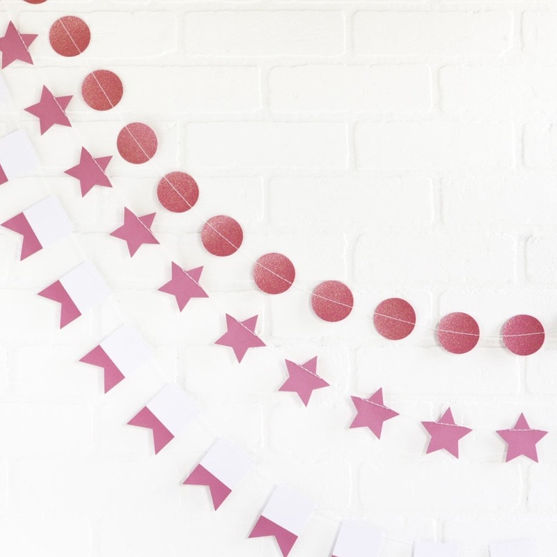 Mini Pink Banners Set