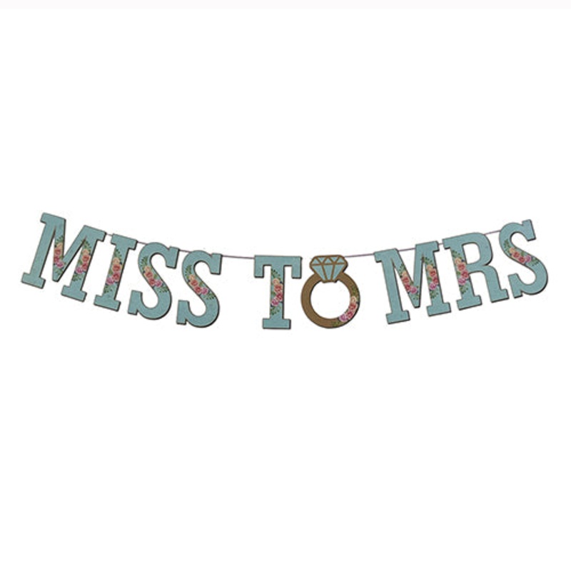 MISS TO MRS Paper Wall Banner