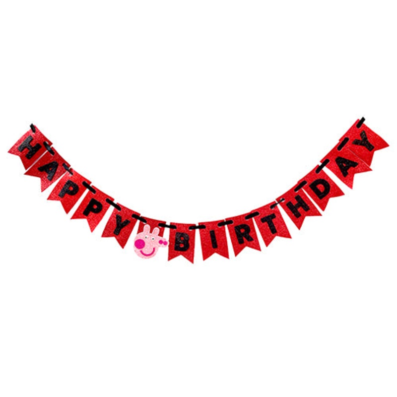 Peppa Theme Glitter Foam Banner