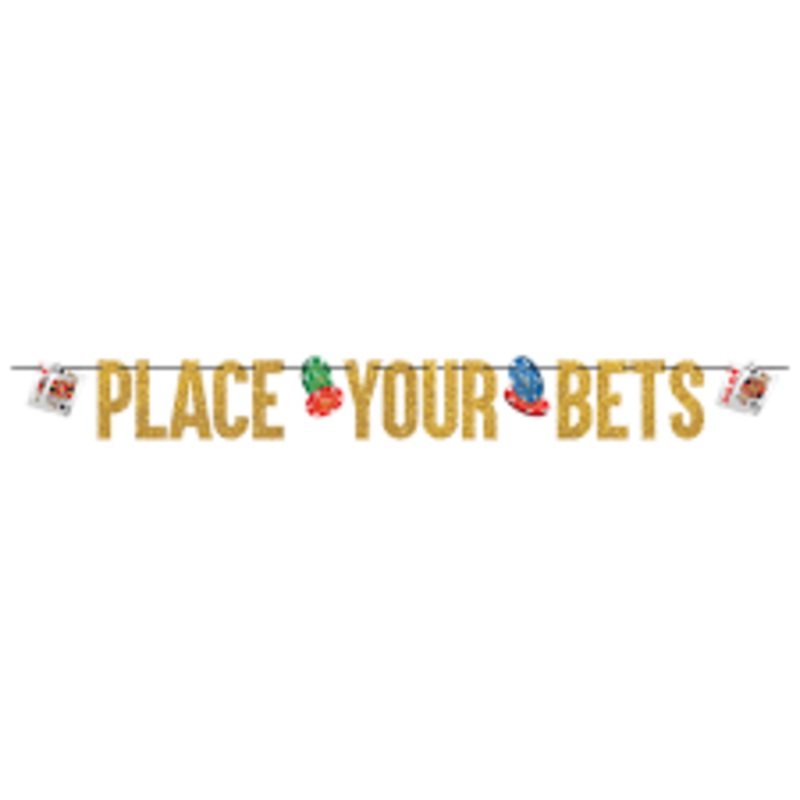 Place Your Bets Glitter Banner