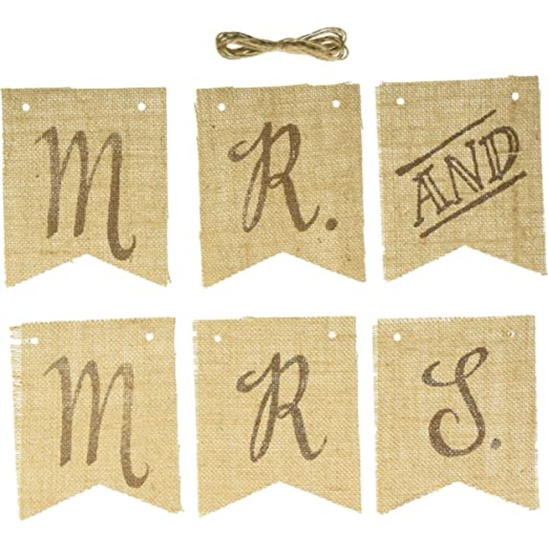 Rustic Wedding Burlap Banner
