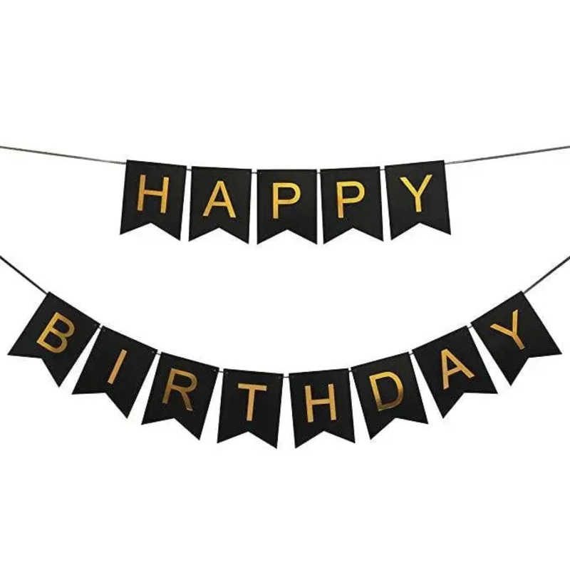 Black & Gold Birthday Banner