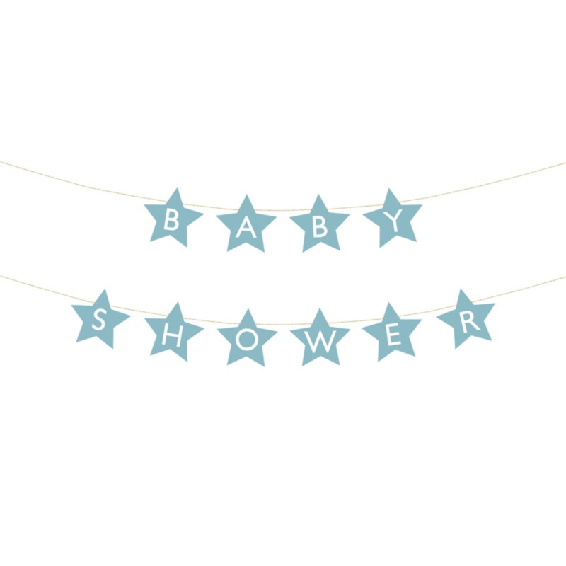 Blue Star Baby Shower Banner