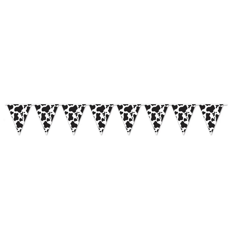 Cow Print Pennant Flag Banner