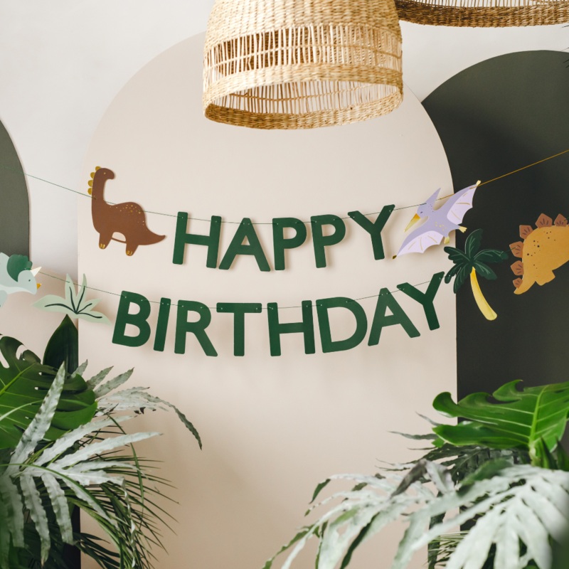 Dino Happy Birthday Banner