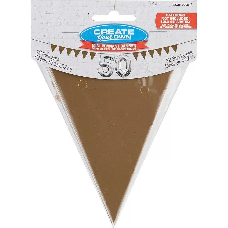 Gold Mini Pennant Banner