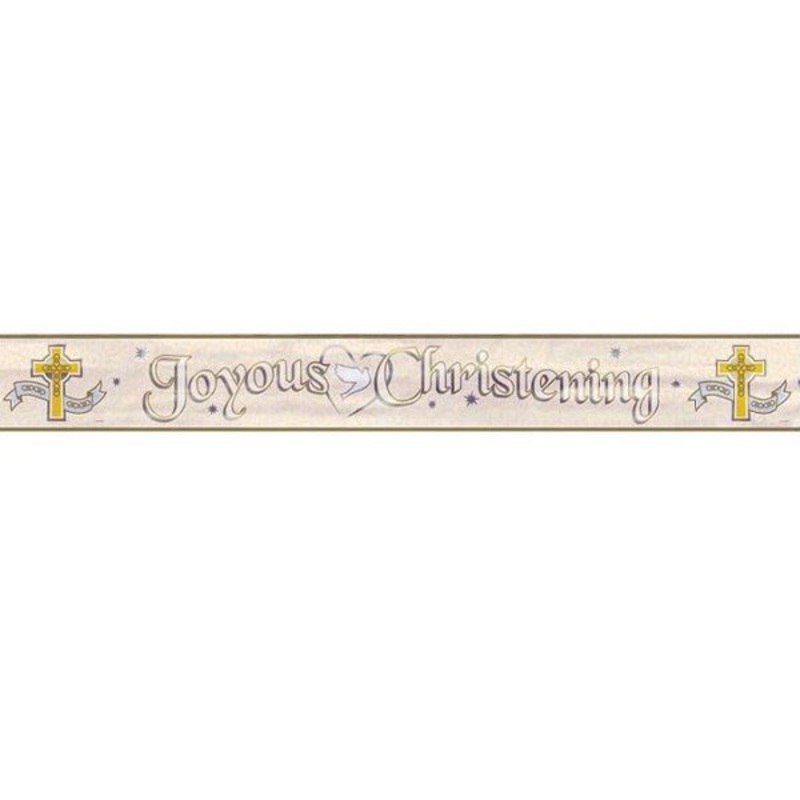 Joyous Christening Banner