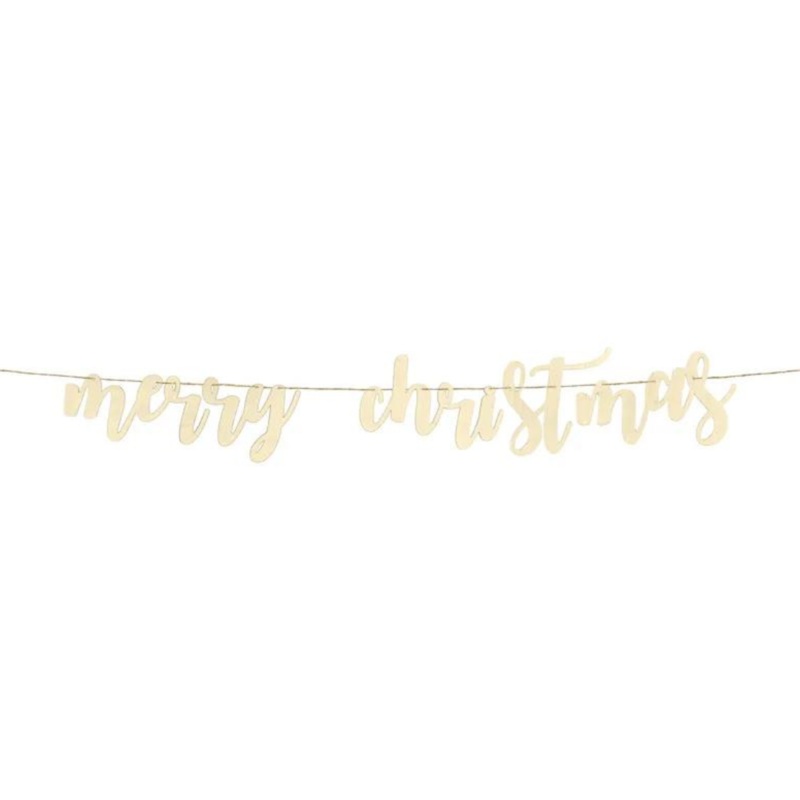 MERRY CHRISTMAS WOODEN BANNER