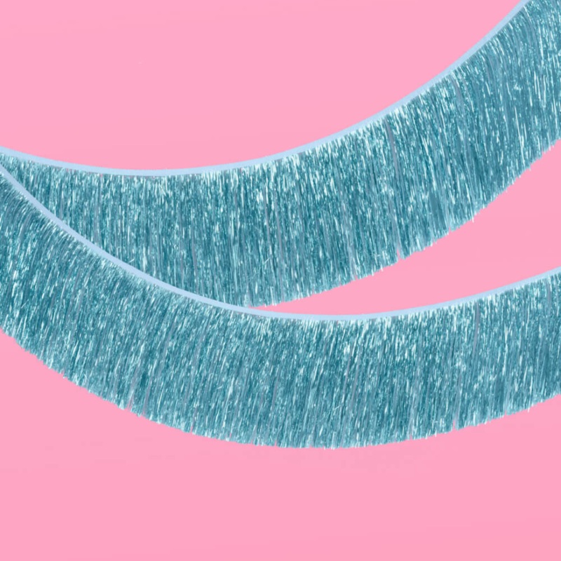 Party Blue Fringe Foil Banner