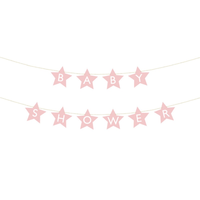 Pink Star Baby Shower Banner