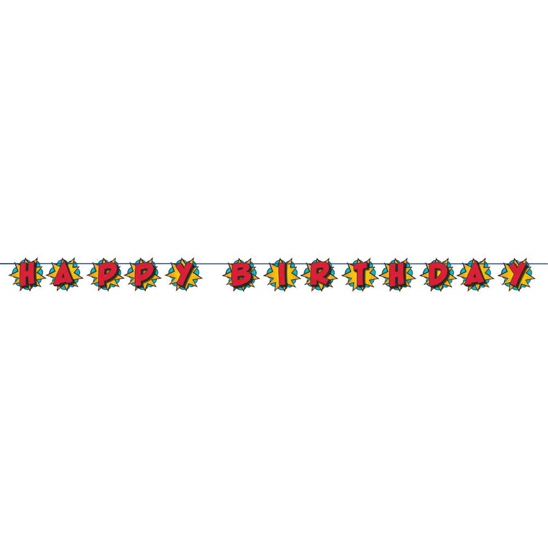 Superhero Party Birthday Banner