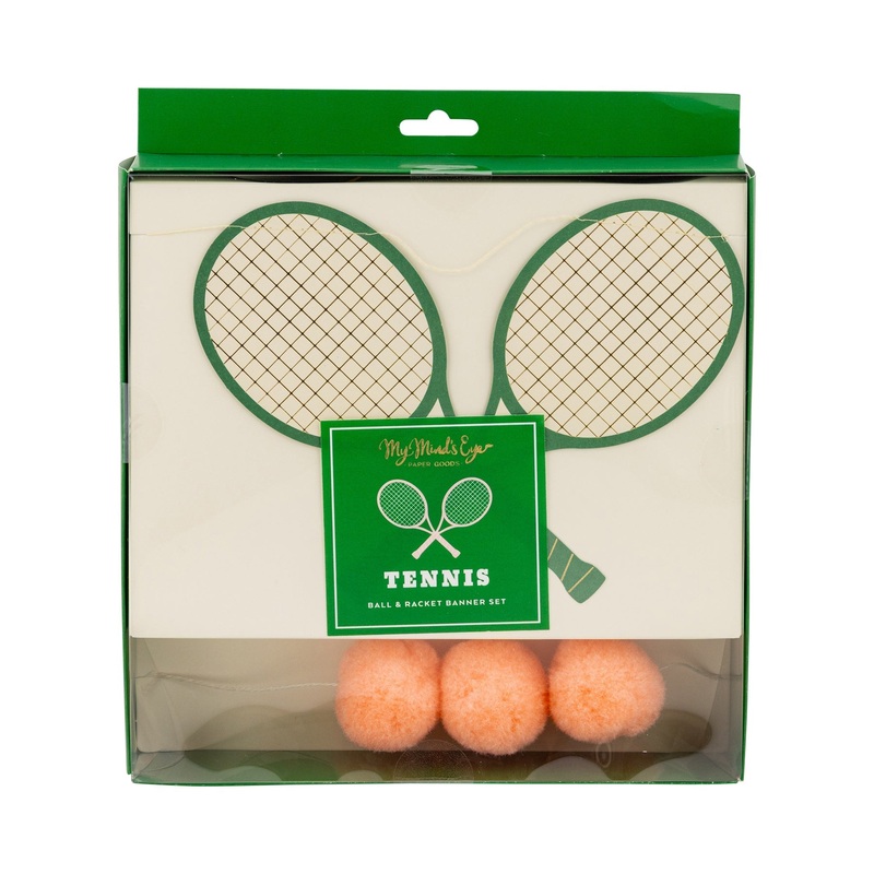 Tennis Racket & Ball Banner Set