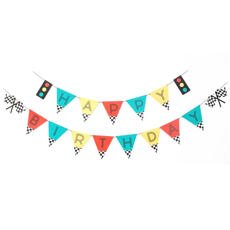 Vintage Race Car Birthday Banner
