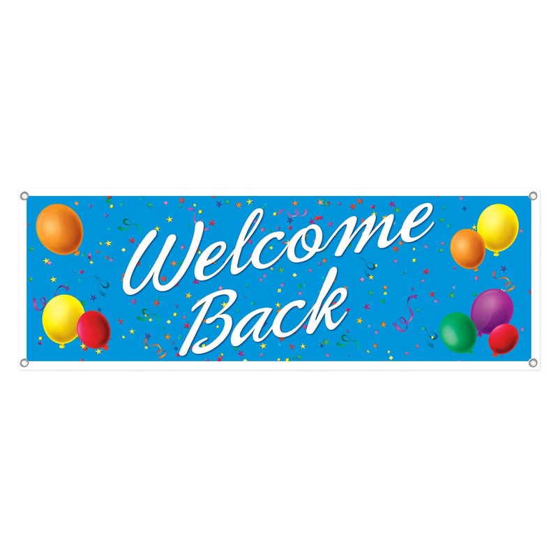 Welcome Back Party Sign Banner