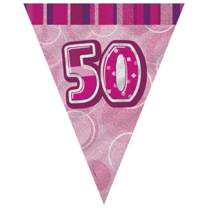50th Pink Flag Banner