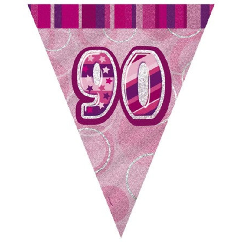 90th Pink Flag Banner