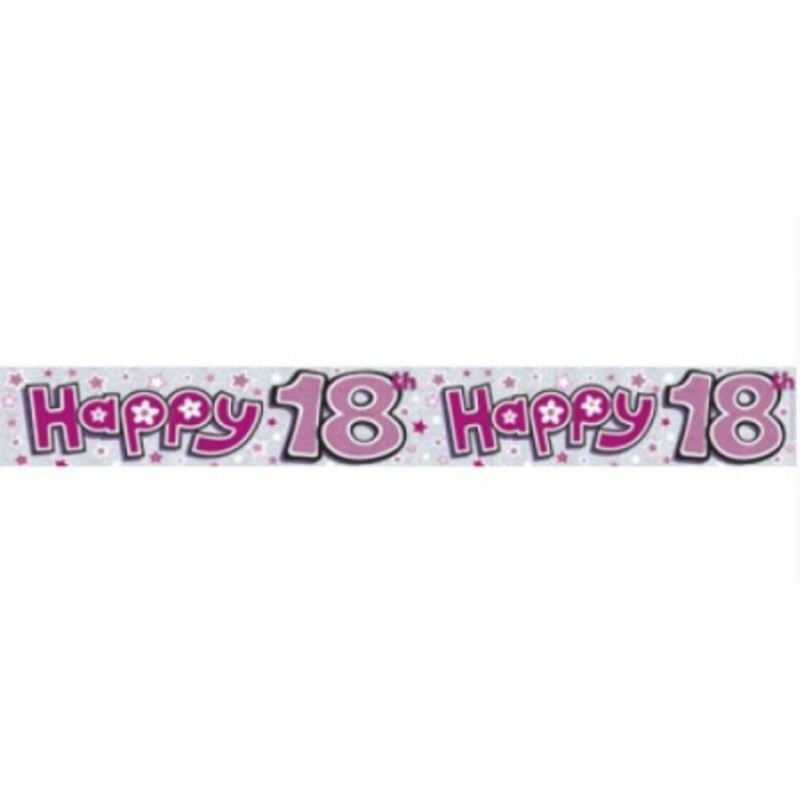 Foil Banner 18th Hearts
