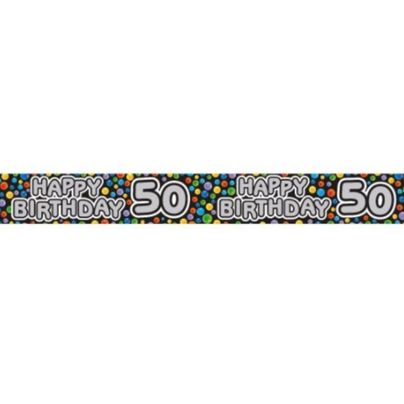 Foil Banner Happy 50th Rainbow