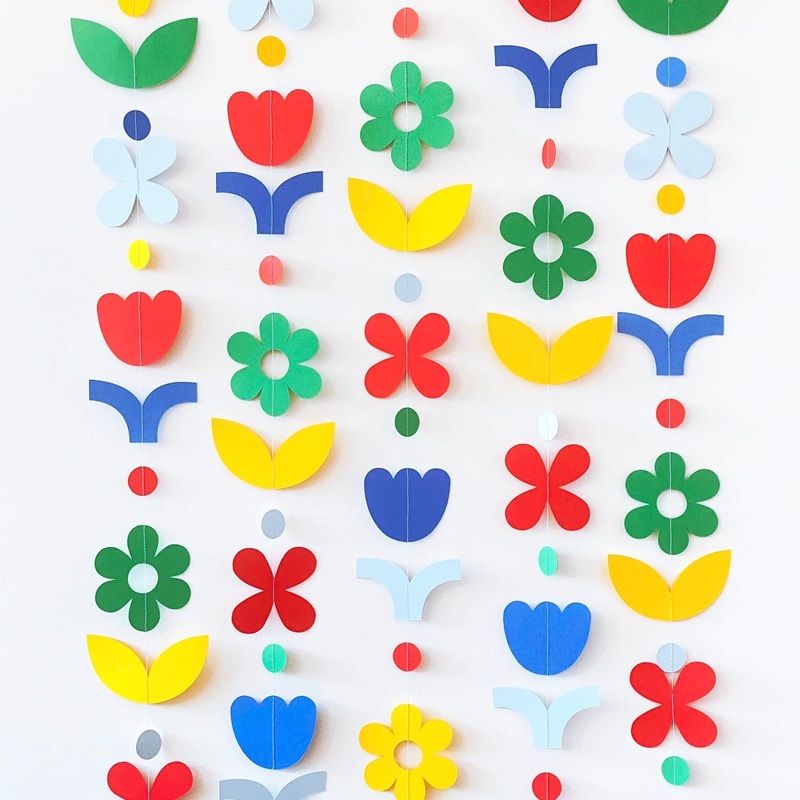 Geometric Paper Flower Garland
