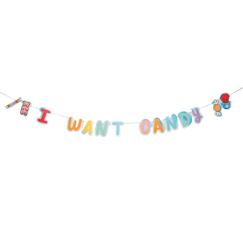 I Want Candy Party Banner