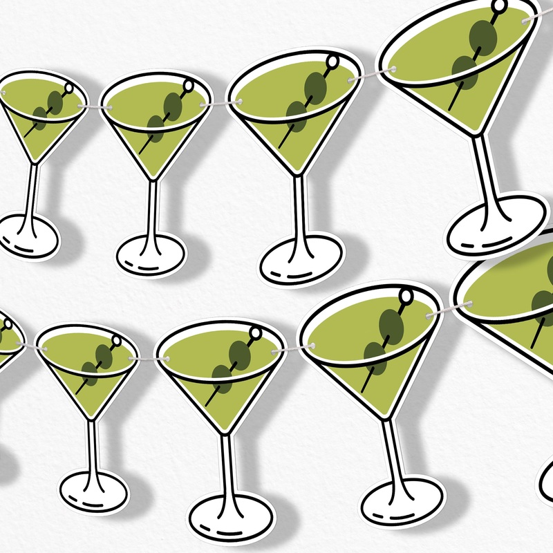 Martini Garland Banner - 15 Pc