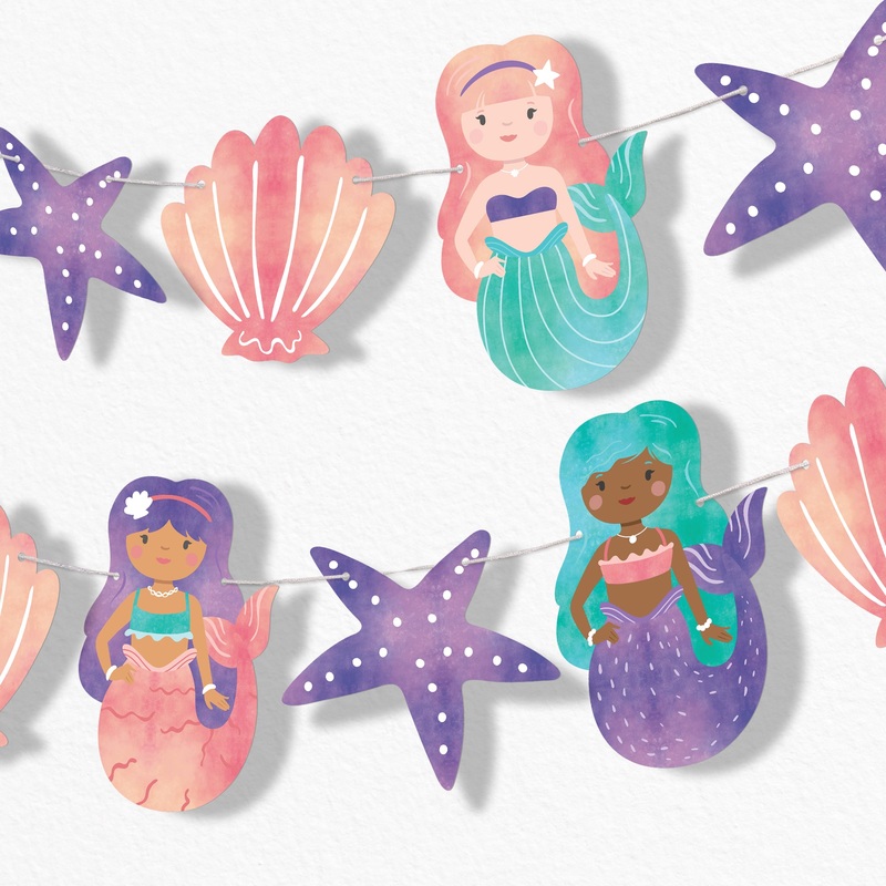 Mermaid Garland Banner - 15 Pc