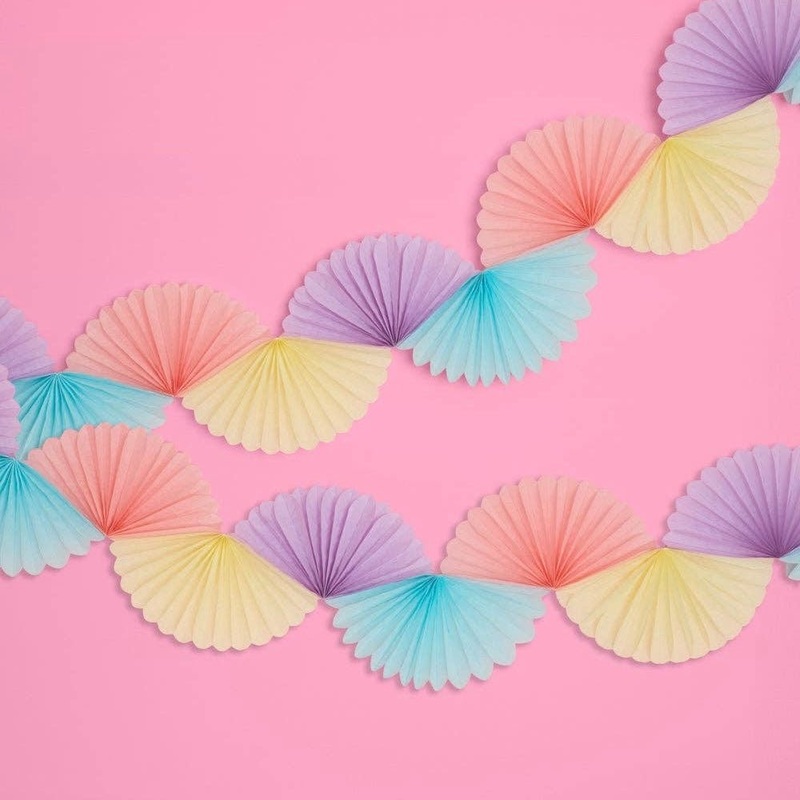 Pastel Paper Fan Garland
