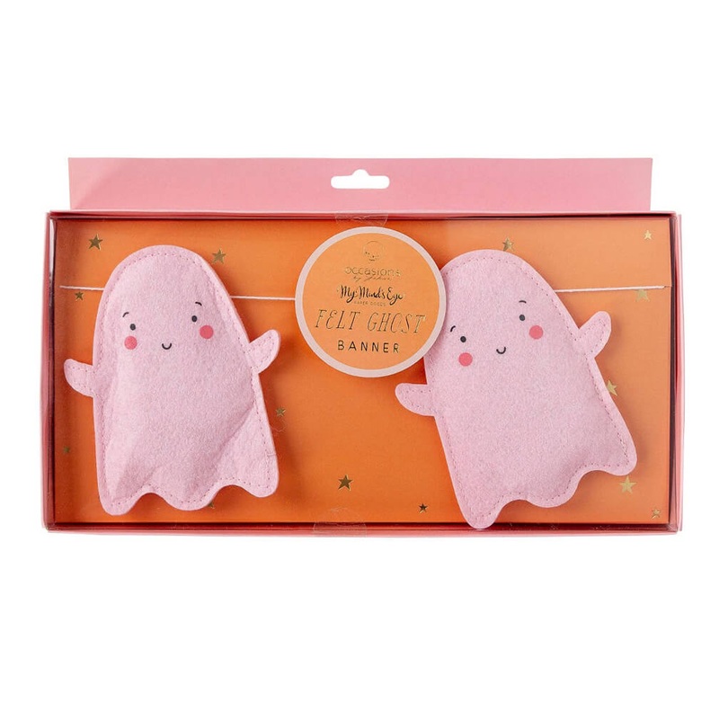 Pink Ghost Puffy Felt Banner