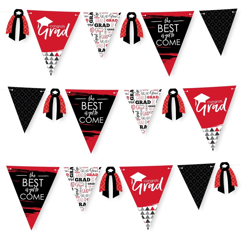 Red Grad Pennant Banner - 1 Ct