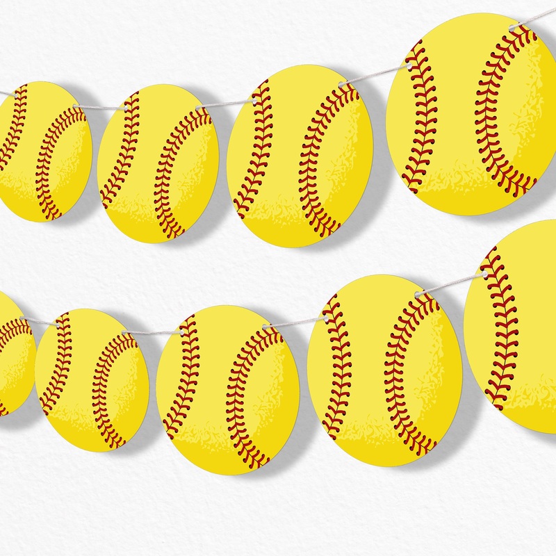 Softball Garland Banner - 15 Pc