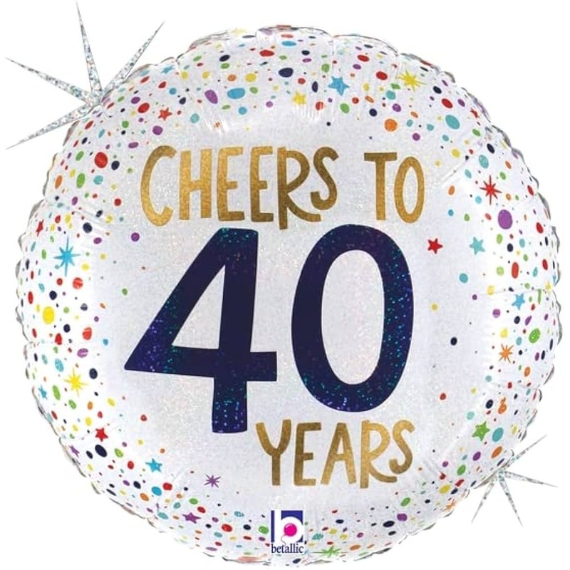 18" Cheers To 40 Years Fail Balloon