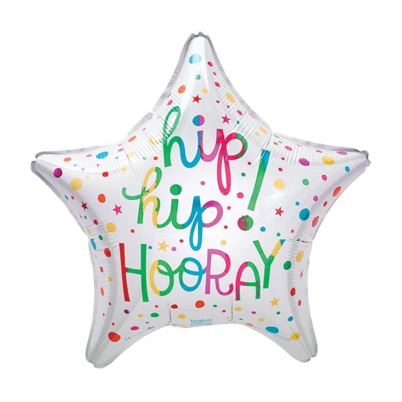 22" Hip Hip Hooray Star Foil Balloon