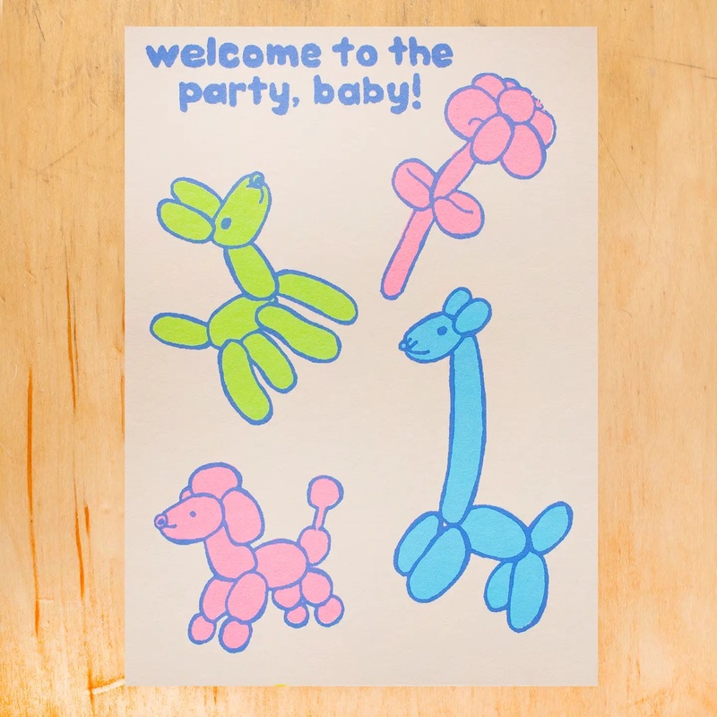 Alphabet Studios Baby Card - Animal Balloons
