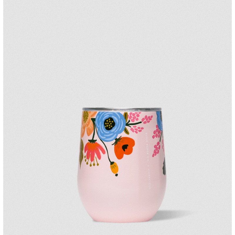 Corkcicle x Rifle Paper Stemless 12 oz Tumbler - Blush Lively Floral