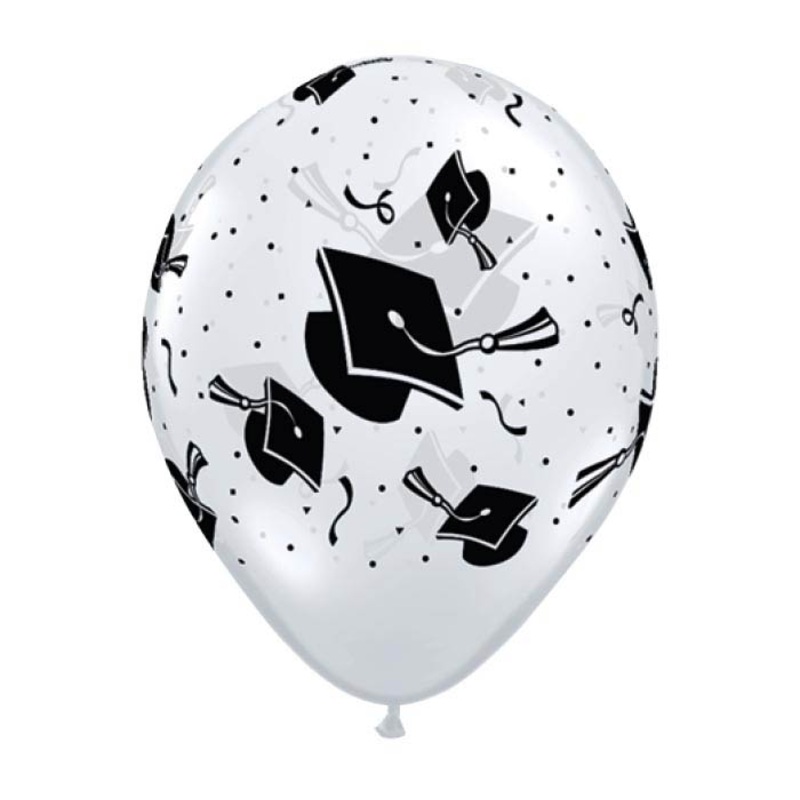 Graduation Cap Clear Latex Balloons