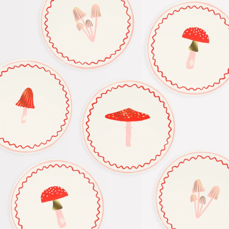 Meri Meri Merry Mushroom Side Plates