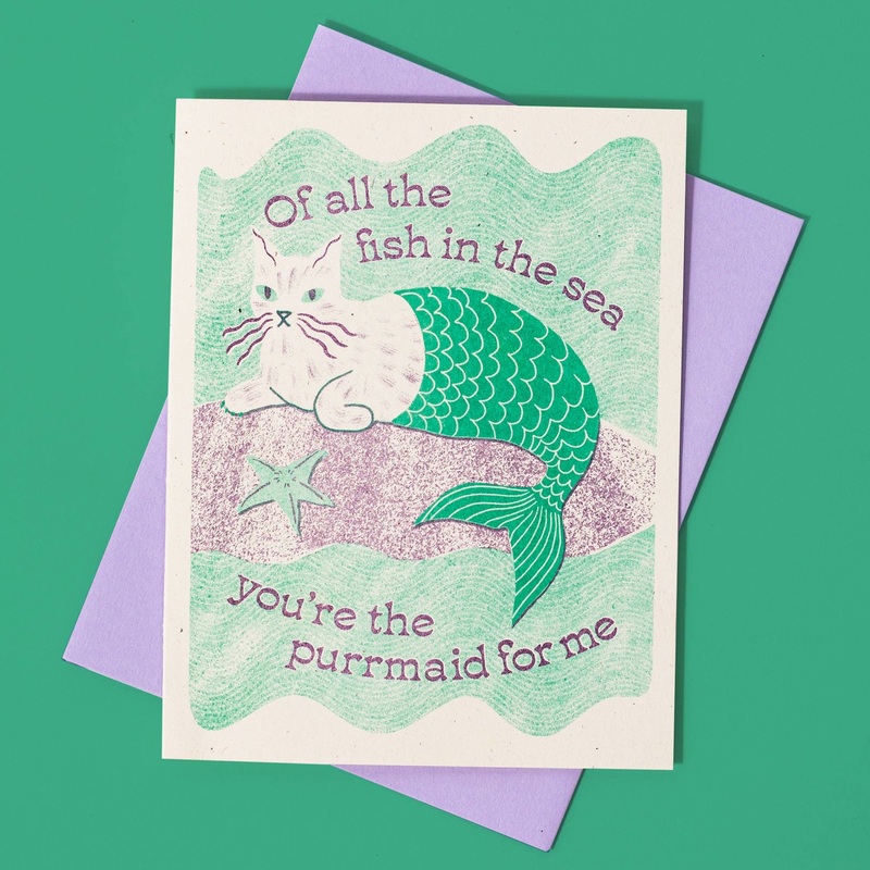 You're the Purrmaid for Me - Love Card