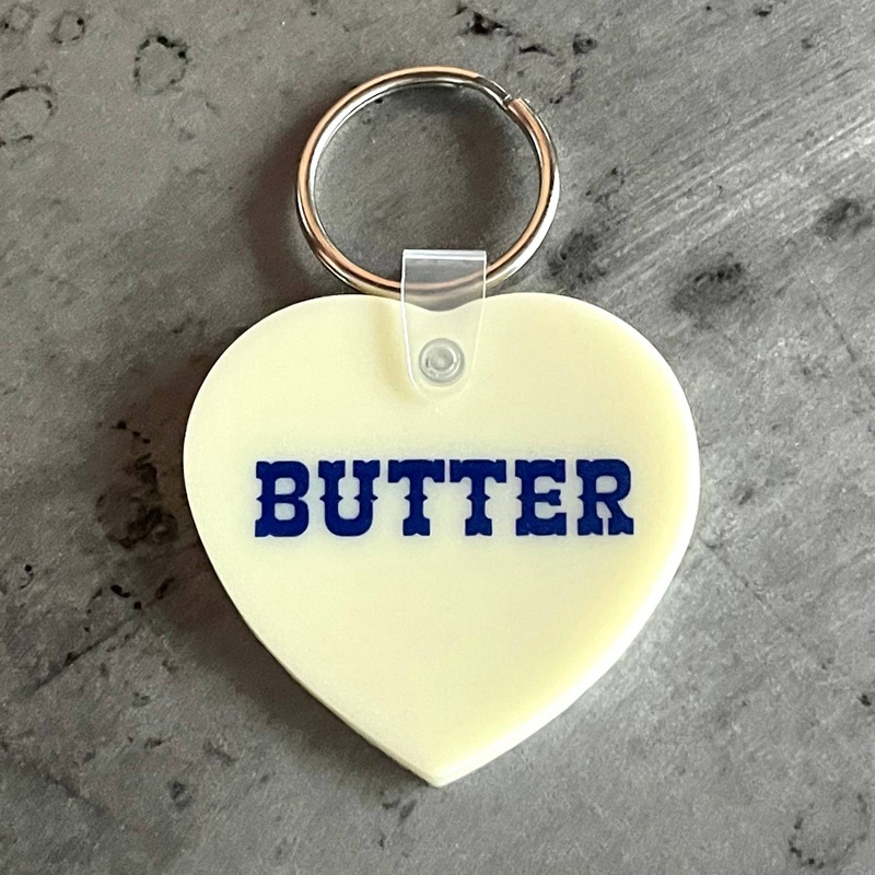 'Butter' Heart-Shaped Keychain
