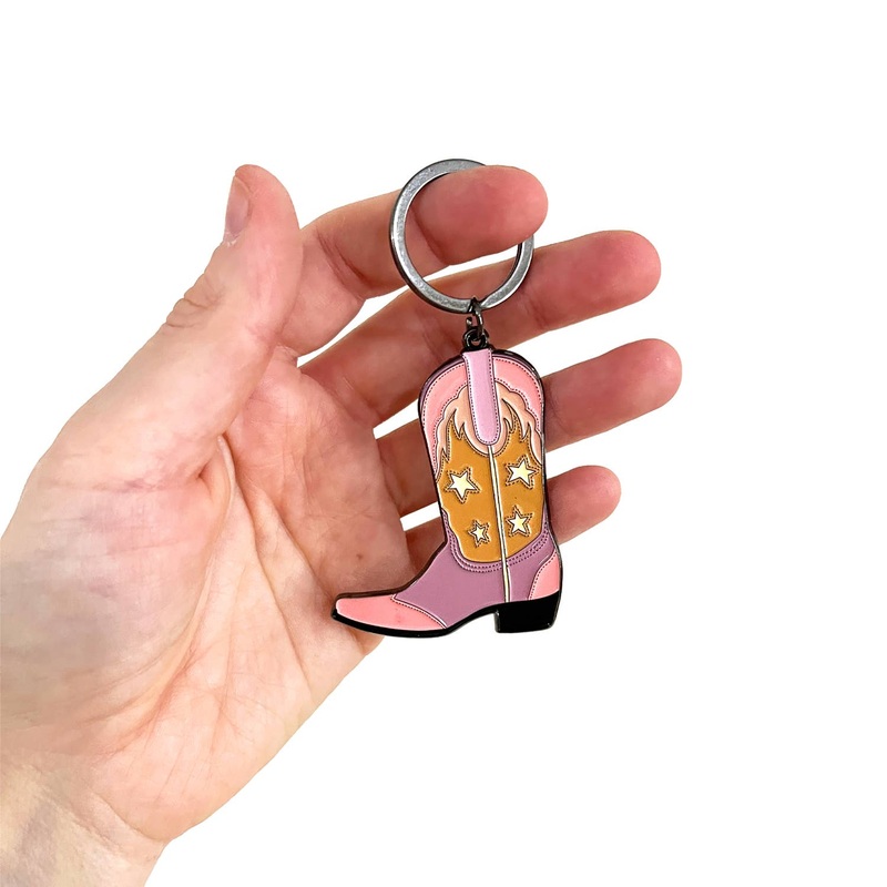 Drawn Goods Starred Cowboy Boot Enamel Keychain